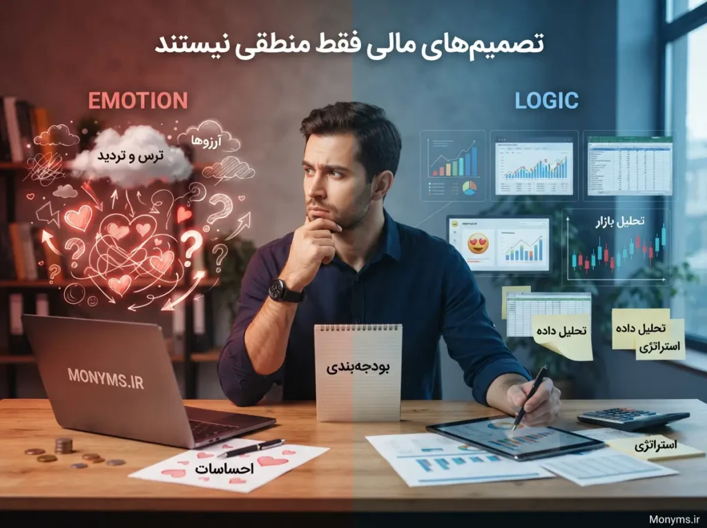 Human emotions influencing financial decisions psychology concept